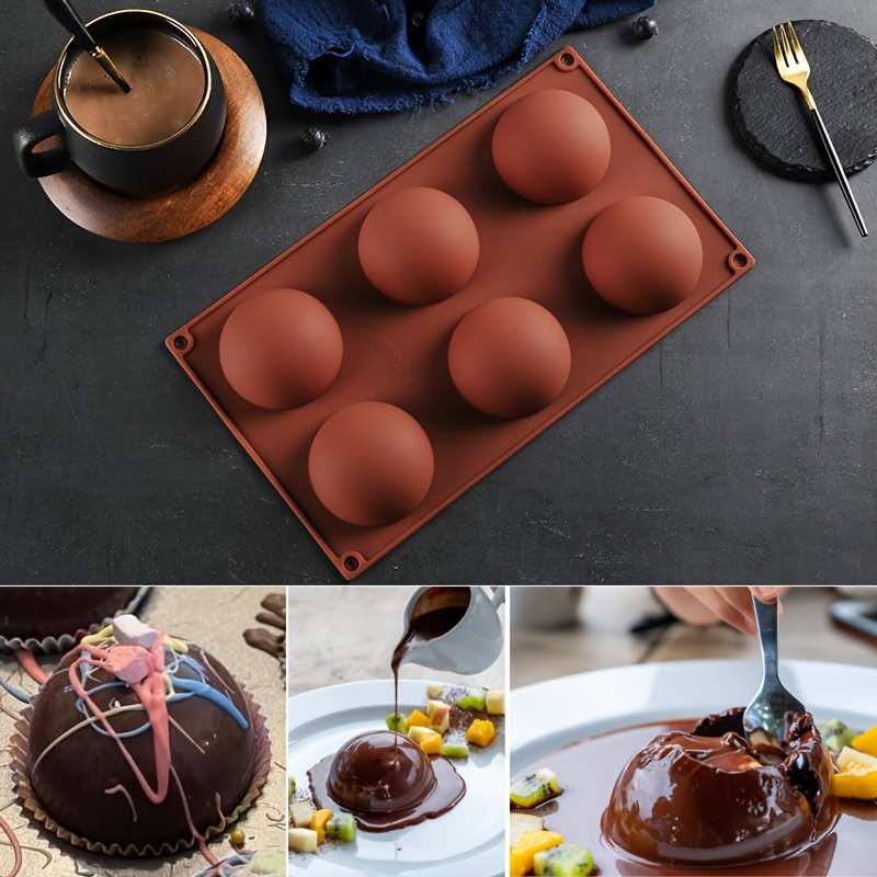 Comprar Molde de silicona con forma de media bola y 6 agujeros para  Chocolate, semiesfera redonda, moldes de silicona para hornear para  postres, bricolaje, Mousse de cúpula de gelatina