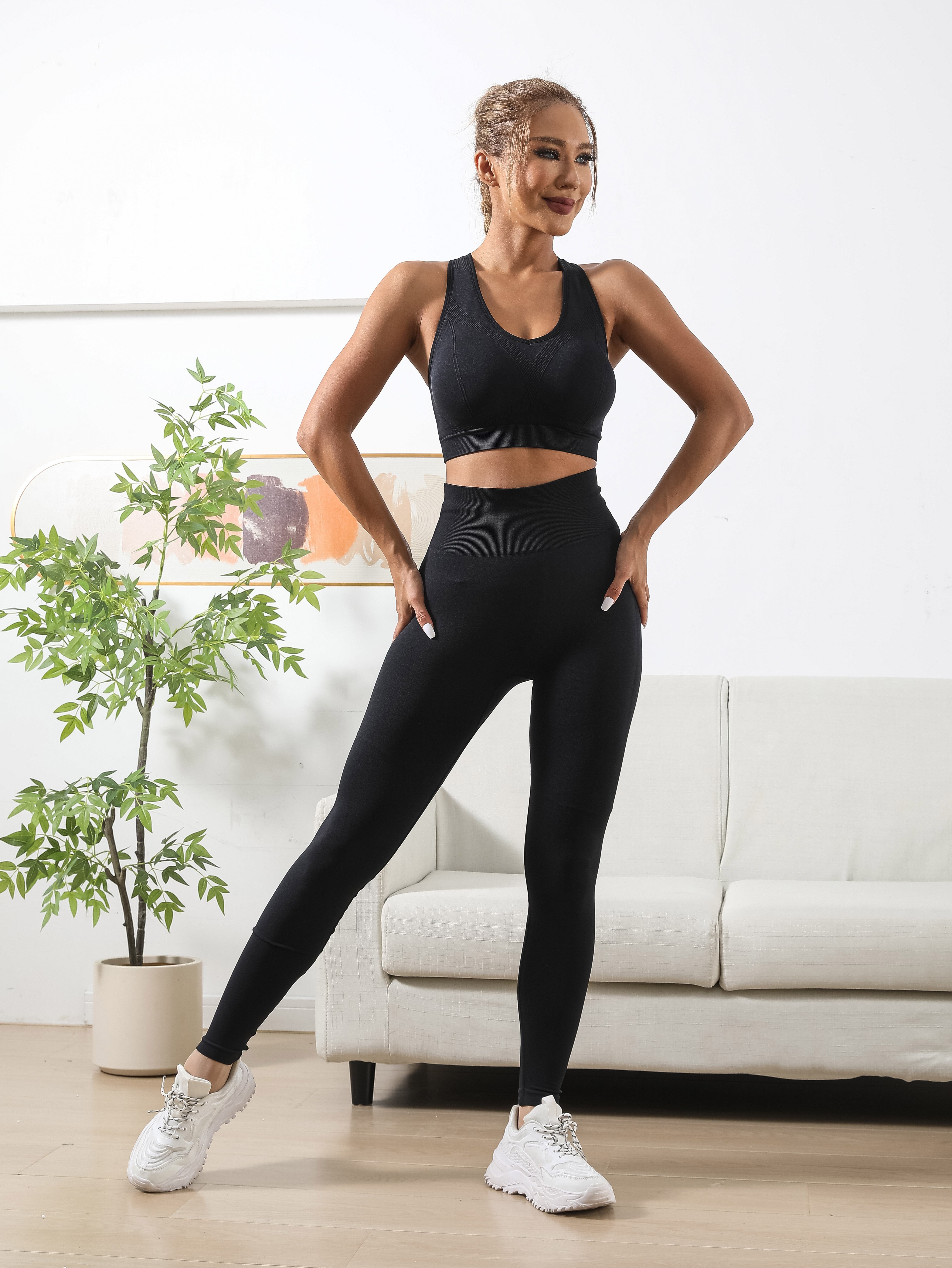 Womens High Waisted Yoga Gym Set: Bra, Leggings, And Beyond Yoga Cropped  Tank For Fitness And Workout From Lazylace, $18.58