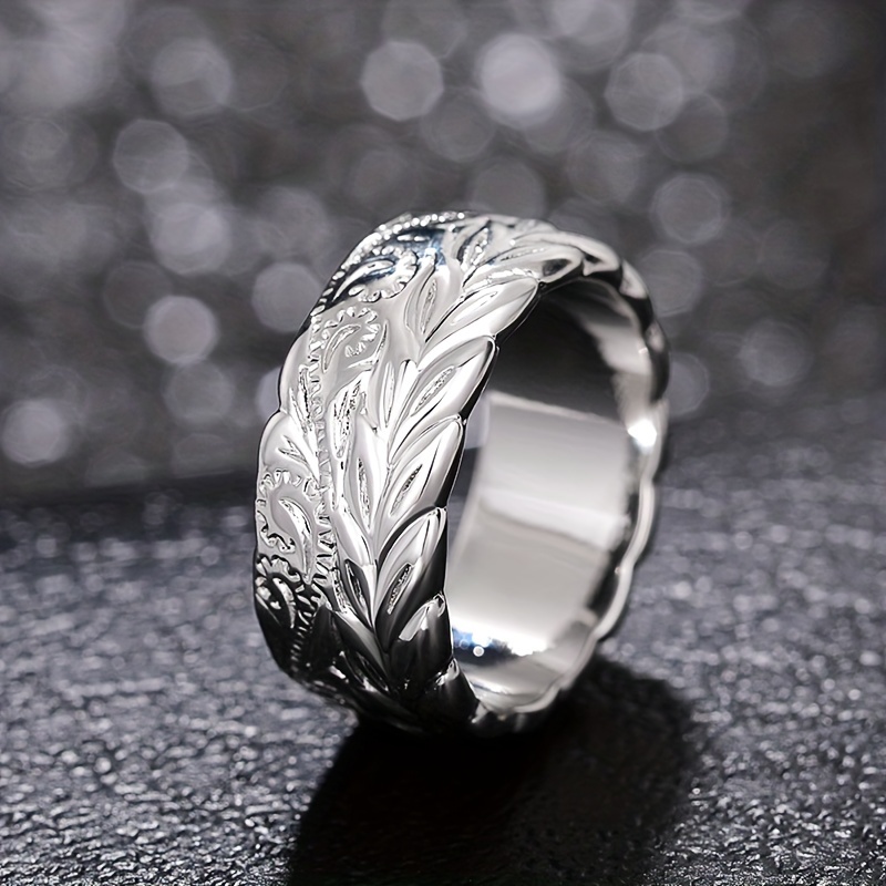 Bague Vintage Feuille Sculpt e Surface Plaqu e Argent Temu France