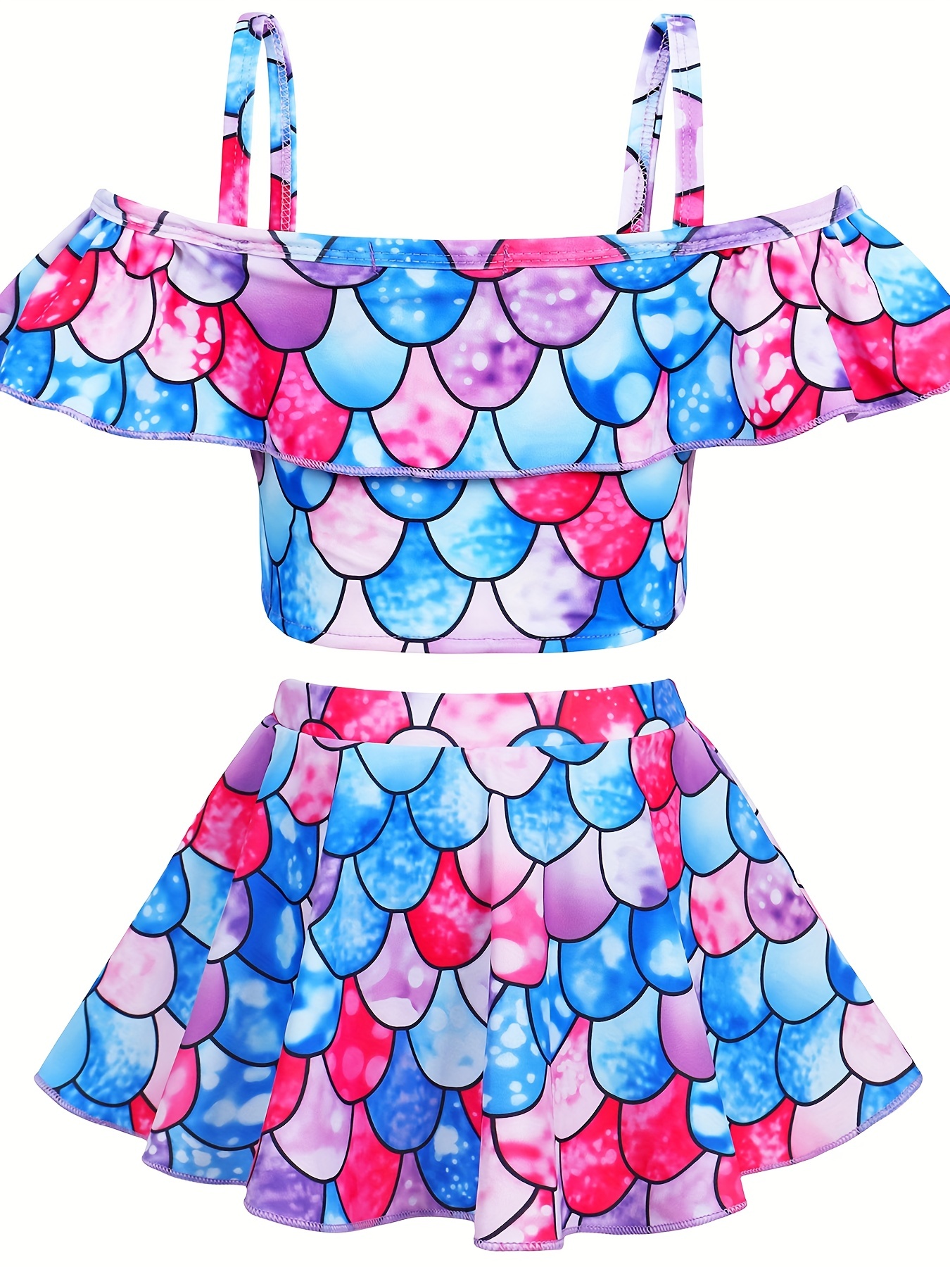 Toddler Girls Bikini Tankini Swimsuit Cold Shoulder Ruffle - Temu Poland