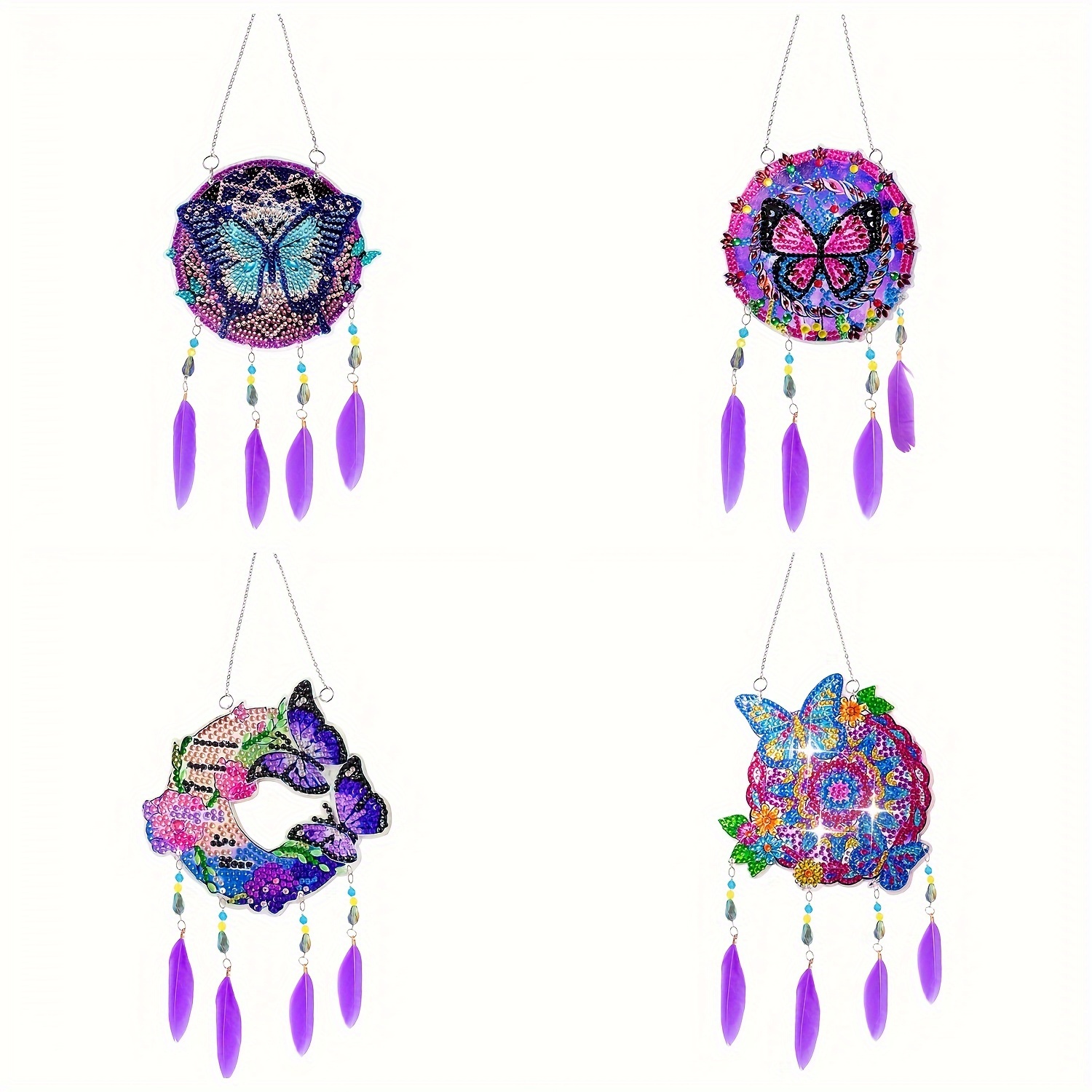Diy Diamond Painting Dreamcatcher Kits Rose Pendant - Temu