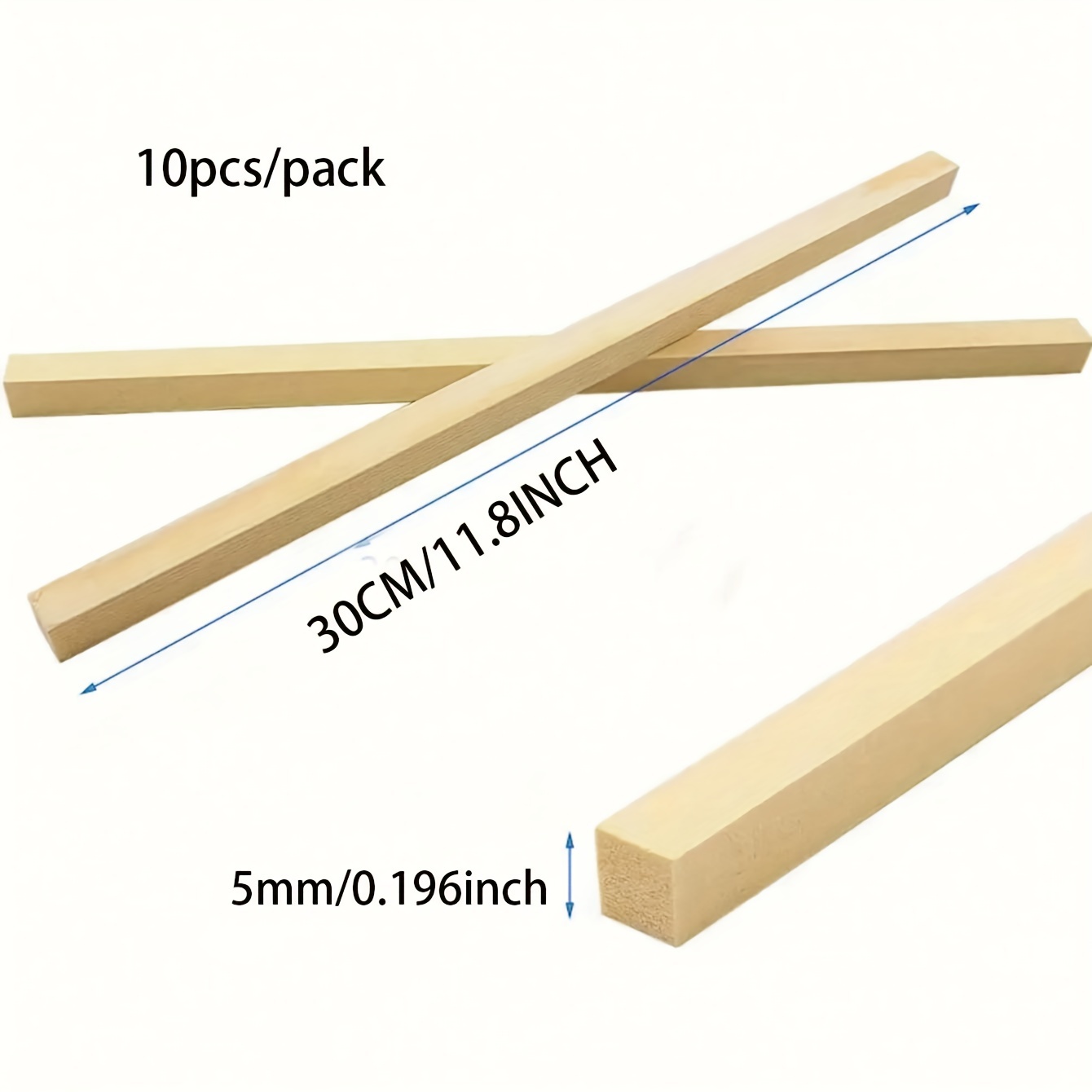 100Pcs Unpainted Wooden Dowel Rods Sticks- Hardwood Dowels - Craft Dowels  for Woodworking - for Model Building Games Kids Crafts Home Decor - 20cm 
