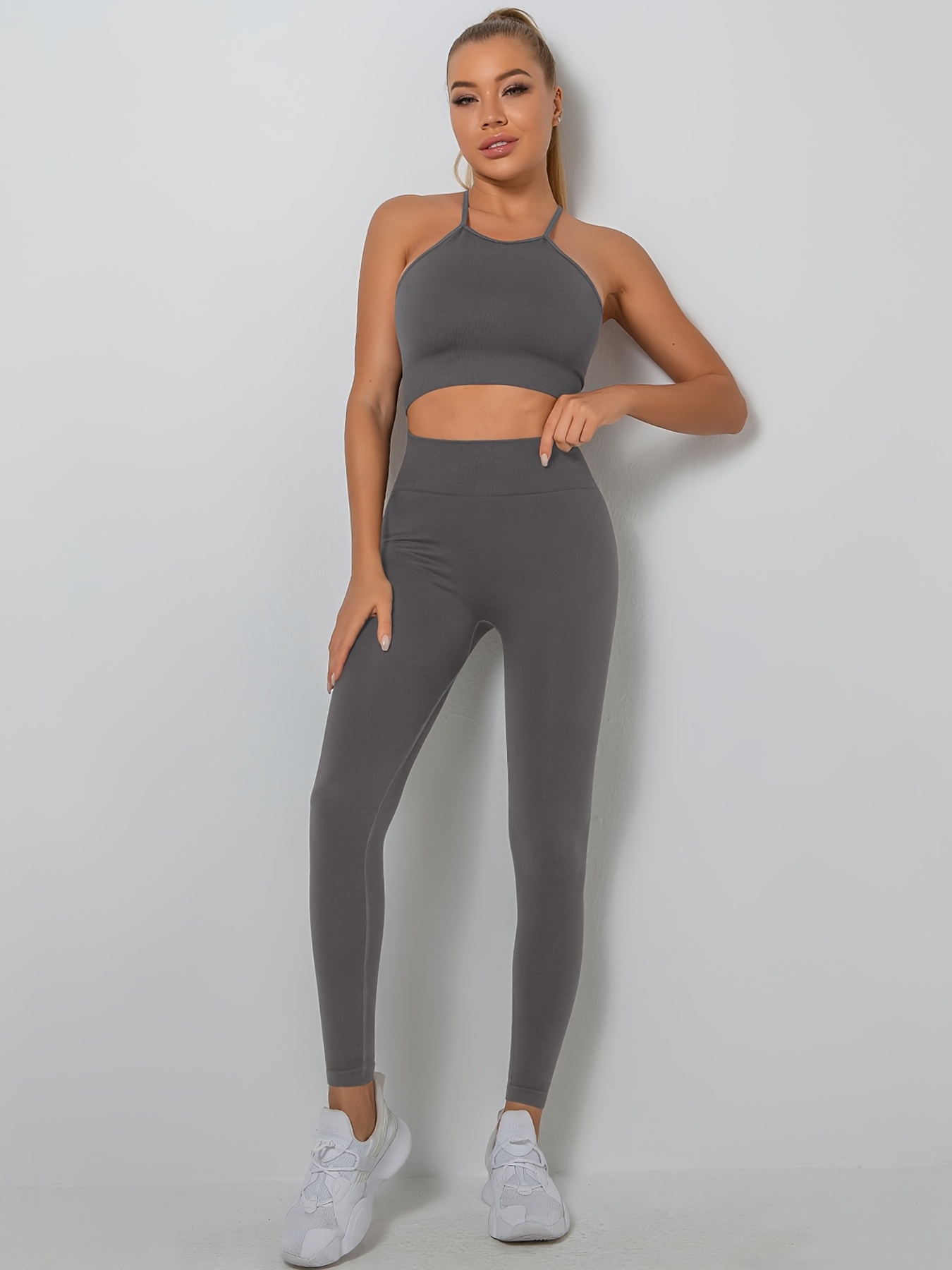 Women's Activewear: Solid Color Seamless Criss Cross Back - Temu