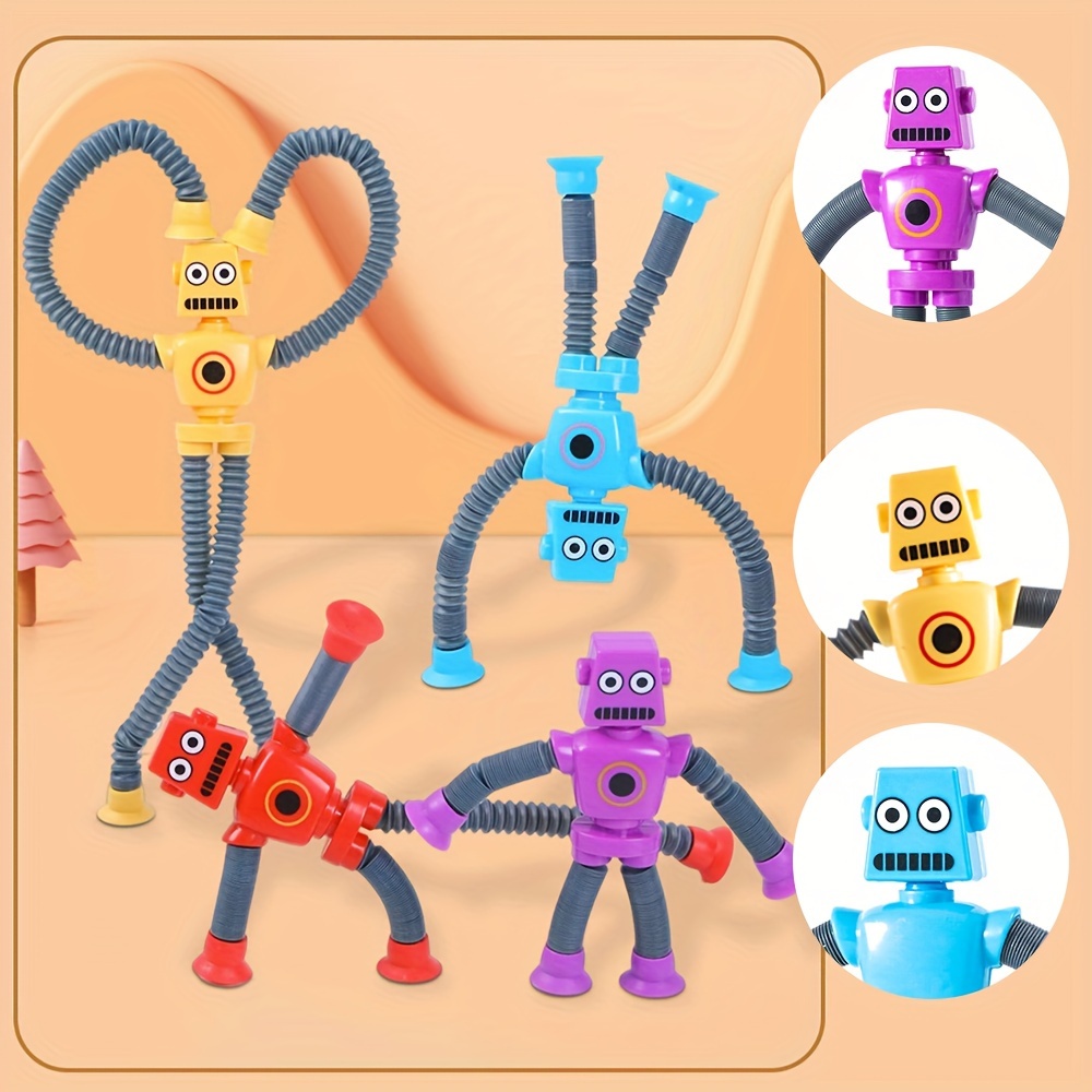 Suction Cup Stickbot Toys Sticky Robbot Toys For Boys Stick Bot Funny  Deformable Action Figure Sucker Toys Kids Child Toy