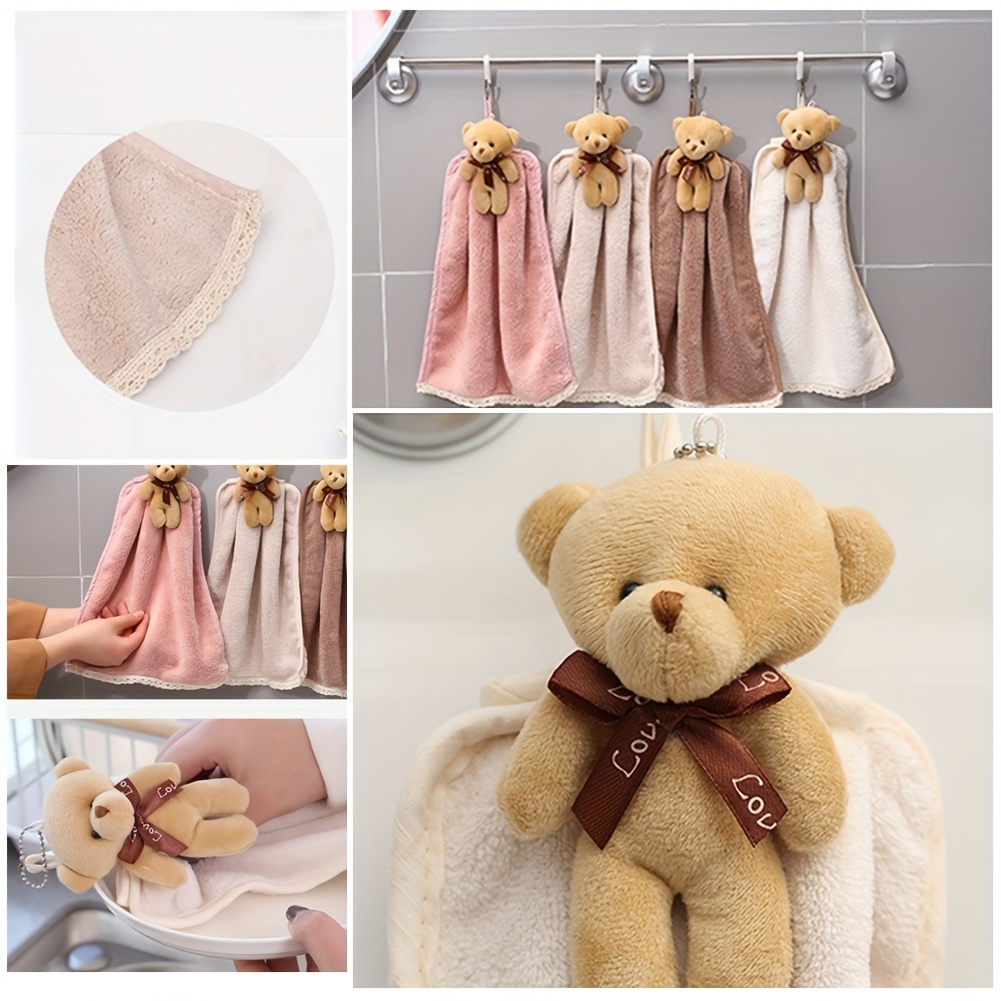 Cartoon Bear Fingertip Towels, Hanging Towel For Wiping Hands, Hand Dry  Towels For Kitchen & Bathroom, Absorbent Soft Towel With Hanging Loop,  Bathroom Supplies - Temu