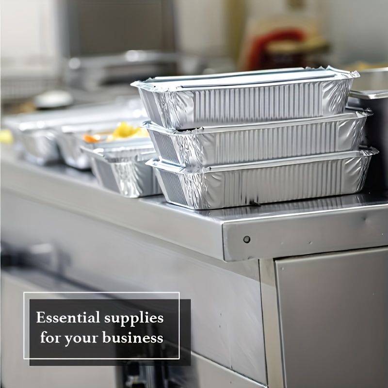 8x8 Foil Pans for Meal Prep and Cooking, Disposable Aluminum Trays (50 Pack)