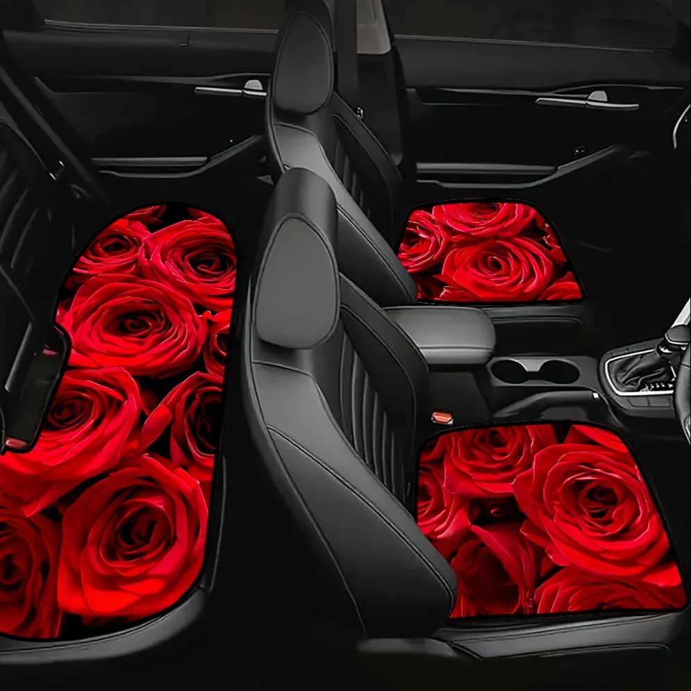 Trippy Rose Car Seat Covers Front Seats Cool Interior - Temu