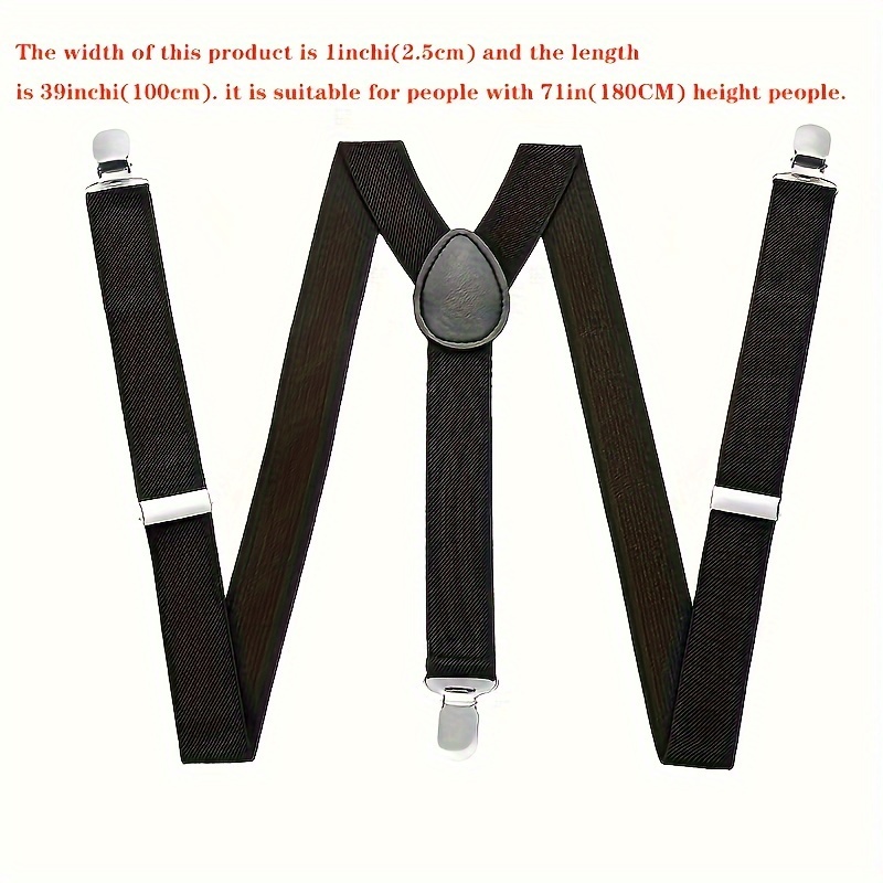 

Men's Solid Color Adjustable Suspender, Men's Elastic X Shape Dress Suspender