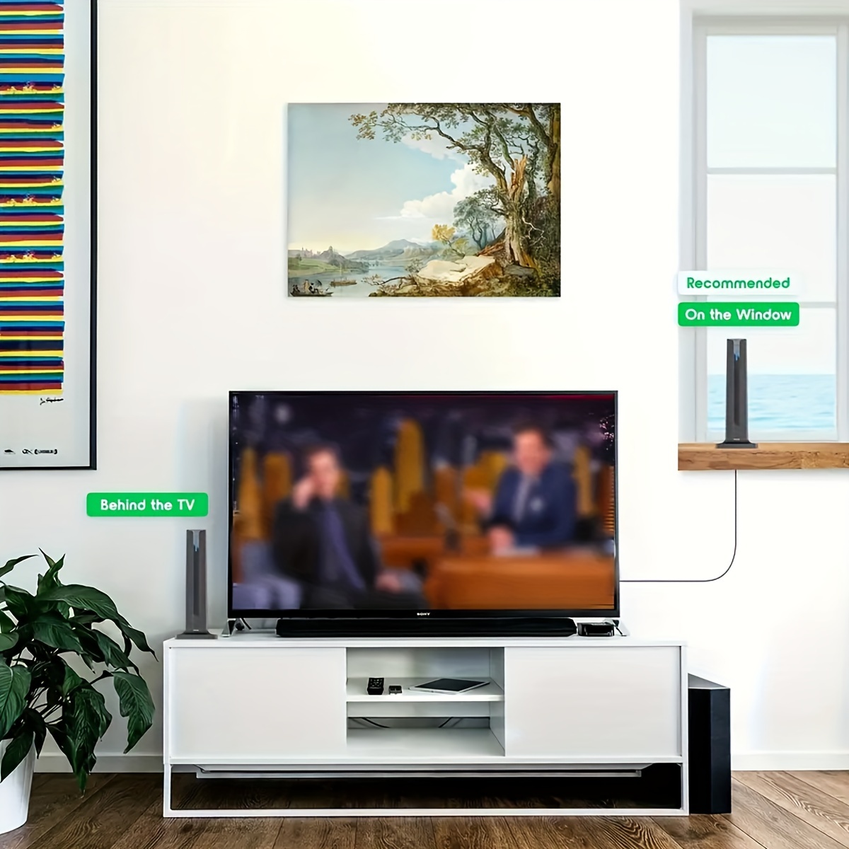 Antena Interior Con Amplificador - Antena Interior Para Tv - Antena Hdtv