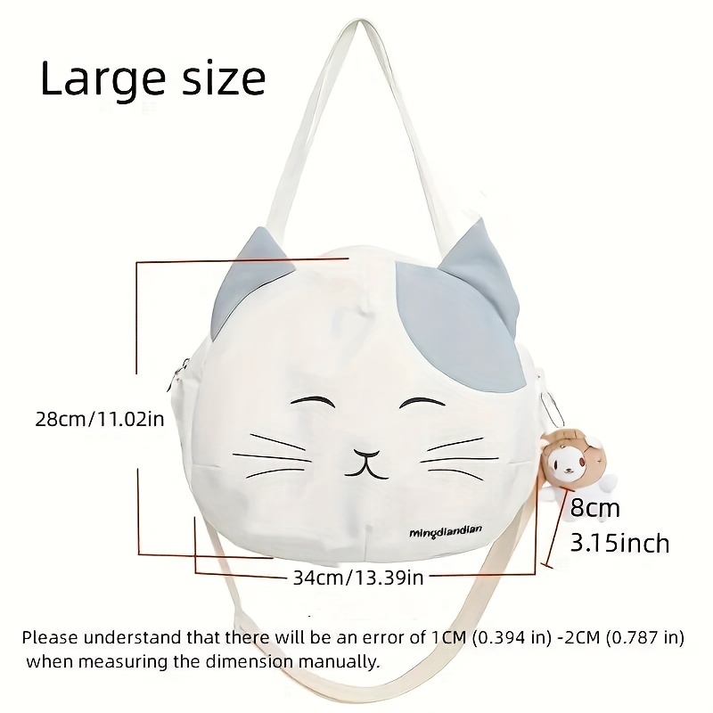 Cute Cat Face Shoulder Bag Kawaii Cartoon Crossbody Bag Temu