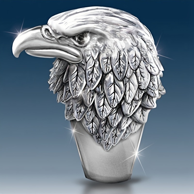 Men's Vintage Eagle Ring, Punk Gothic Style