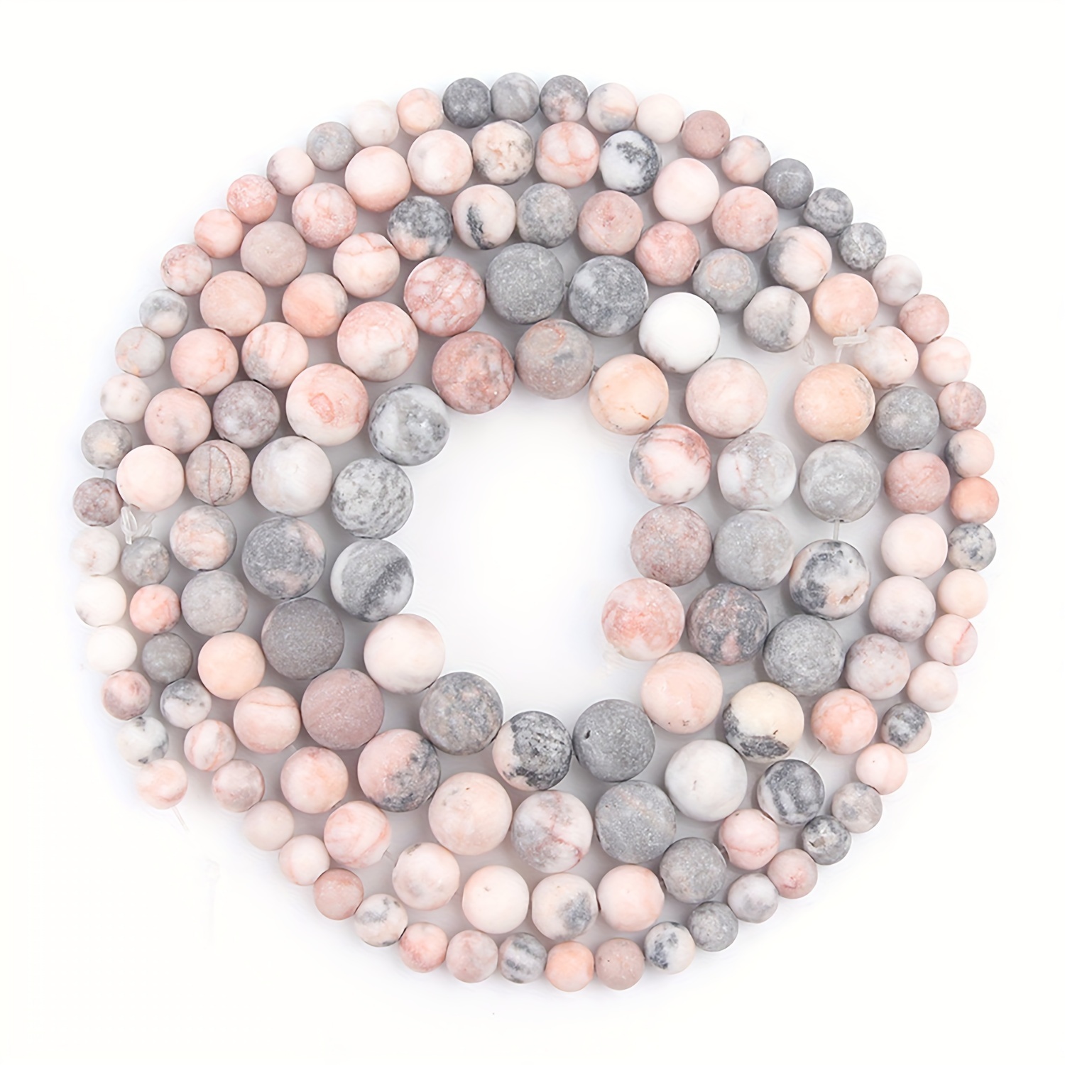 

4-12mm Natural Stone Matte Zebra Jasper Energy Stone Loose Spacer Beads For Jewelry Making Diy Special Unique Bracelets Necklace Women Gifts Craft Supplies