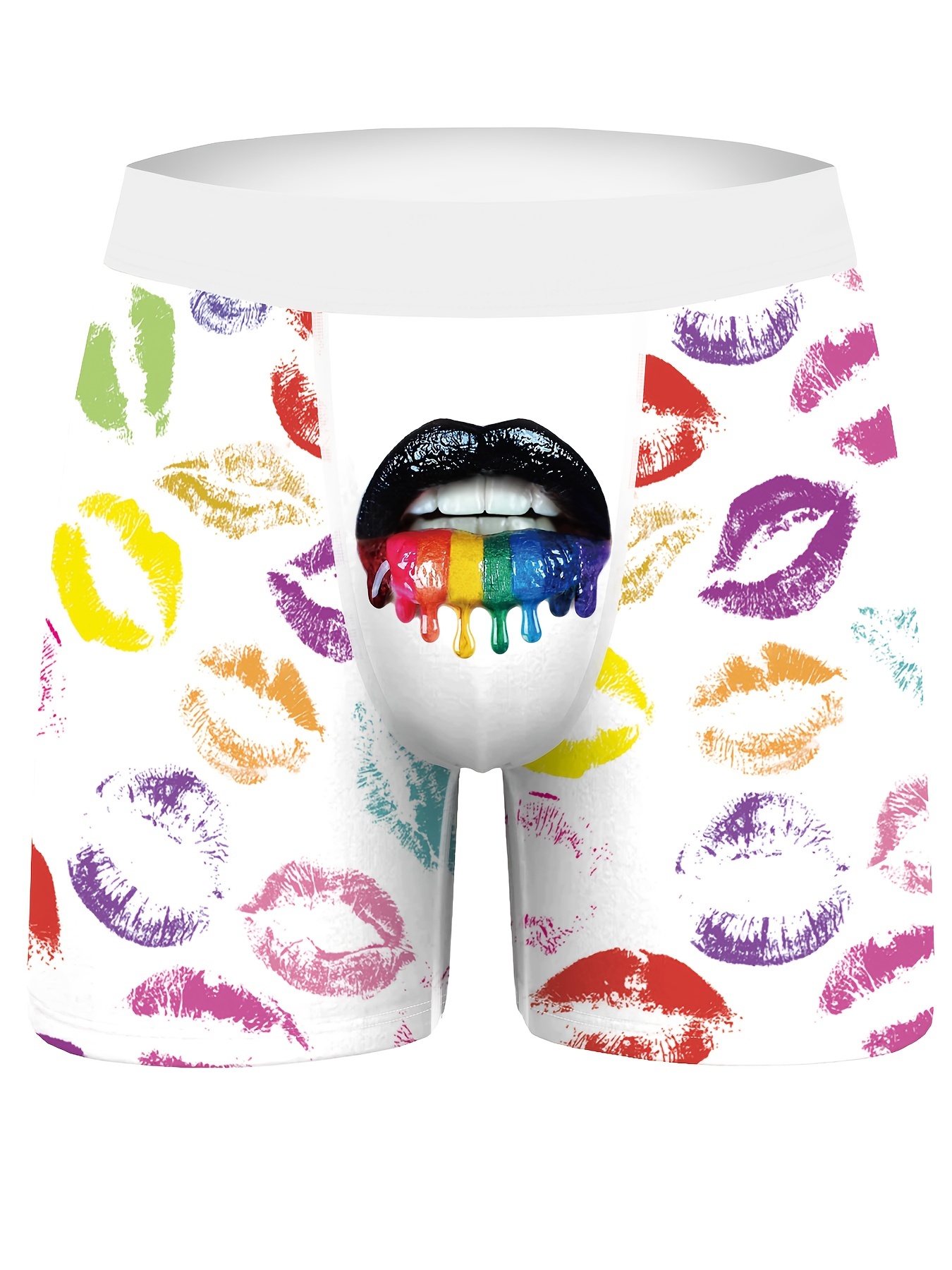 Men's Sexy Lips Print Boxer Briefs Breathable Comfortable - Temu