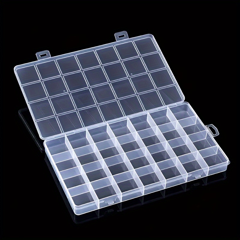 Clear Plastic Organizer Box Fixed Compartment Storage - Temu