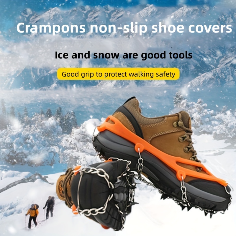 2pairs Ice Boots Silicone Stainless Steel Grippers Shoe Spikes Grips  Traction Ice Snow Winter Hiking Climbing Ice Fishing Accessories - Sports &  Outdoors - Temu