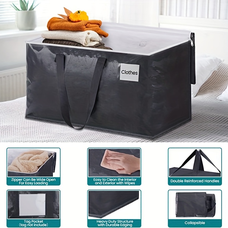  BAG-THAT! 5 bolsas de mudanza resistentes extra grandes asas  más fuertes, cajas de almacenamiento, cajas de almacenamiento, cajas de  mudanza, caja de embalaje : Hogar y Cocina