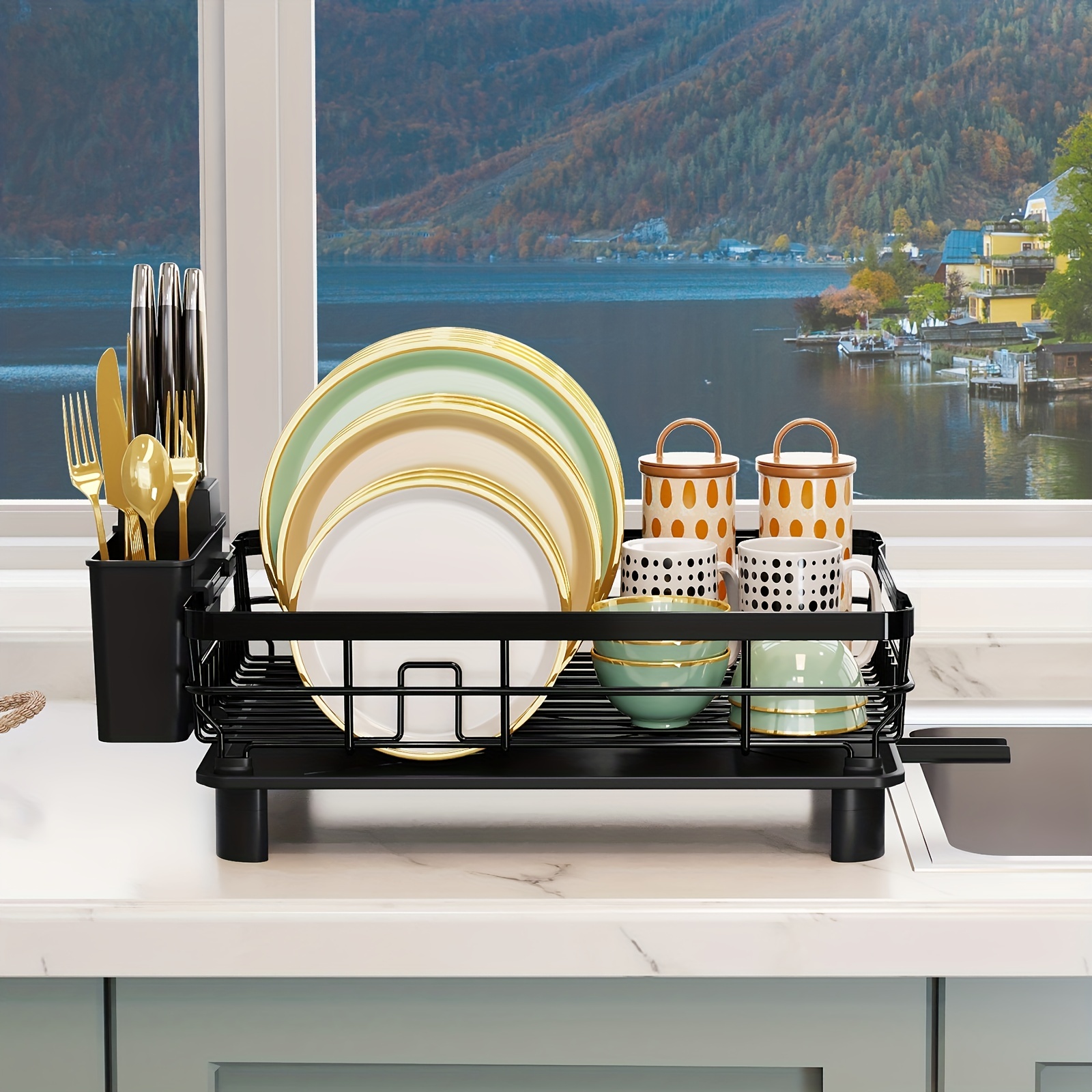Dish Drying Rack For Kitchen Counter 2 tier Rust proof Dish - Temu