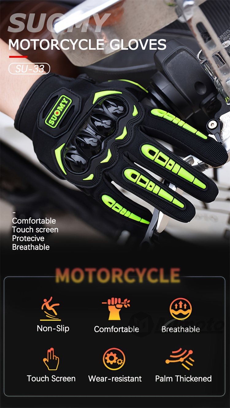 2023 - Guantes de moto para motocicleta, motos de carreras con Screentouch  Metal Armor Short Poliéster