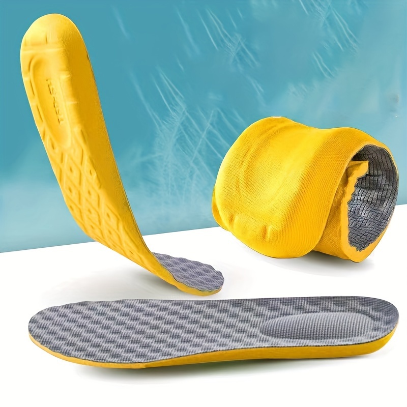 1 Pair Ultra-Soft 4D Arch Support Insoles - Sweat-Absorbing & Breathable, Shock-Absorbing Sport Pads with Orthopedic Design for Enhanced Comfort in Running Shoes, Made of Latex - Perfect for Casual Attire, Foot Pads