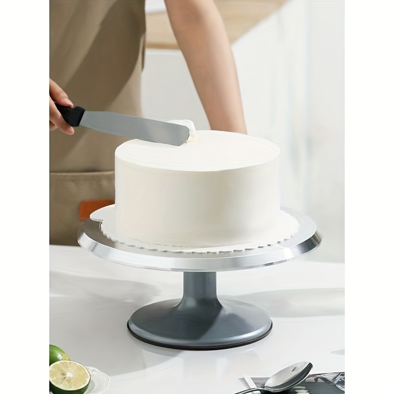 1PC Aluminum Alloy Cake Turntable, Cake Display Stand, Aluminum Alloy And  Plastic Non-Slip Cake Decorating Stand, Baking Tools, Kitchen Gadgets,  Kitchen Accessories