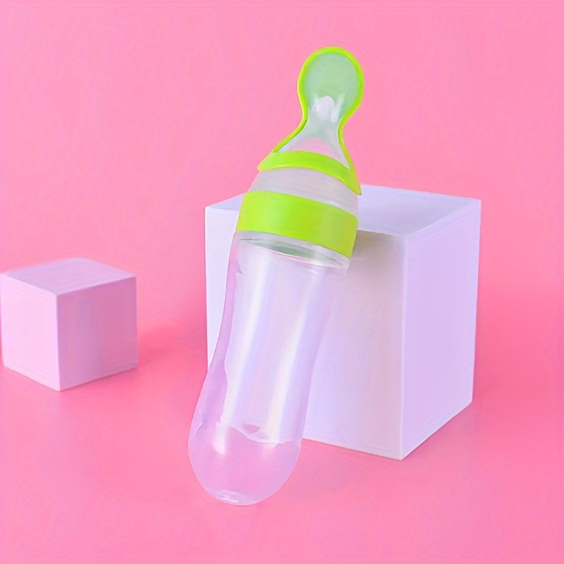 Infant Food Dispensing Spoon Silicone Squeeze Feeding Bottle Baby Food  Feeder Newborn Tableware Tools, 90ml