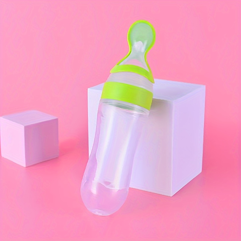 Safe Newborn Baby Feeding Bottle Toddler Silicone Squeeze Feeding Spoon Milk  Bottle Baby Training Feeder Food Supplement