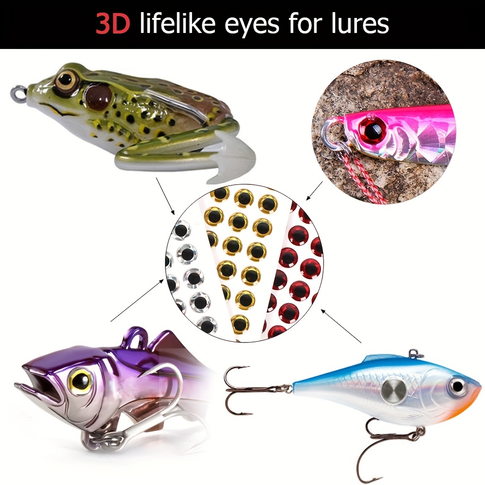 100 Pieces Fishing Lure Eyes Lifelike Yellow Self Adhesive Eyes