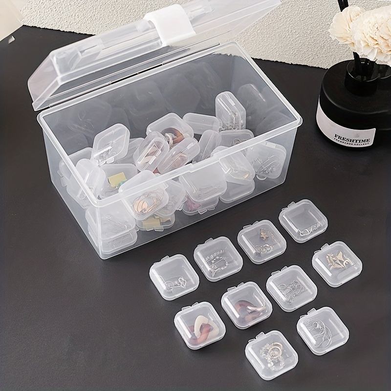 Portable Transparent Jewelry Storage Box Colored Bead - Temu