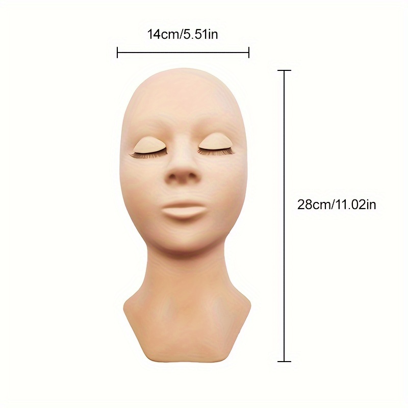 Natural Color Training Lash Mannequin Head With Eyelid Kit - Temu