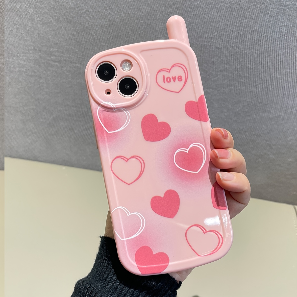  Cute Graffiti Love Heart Clear Phone Case for iPhone 13 Pro MAX  12 11 X XS XR 7 8 Plus Fashion Transparent Soft Shockproof Cover,Pink Small  Love,for iPhone Xs : Cell