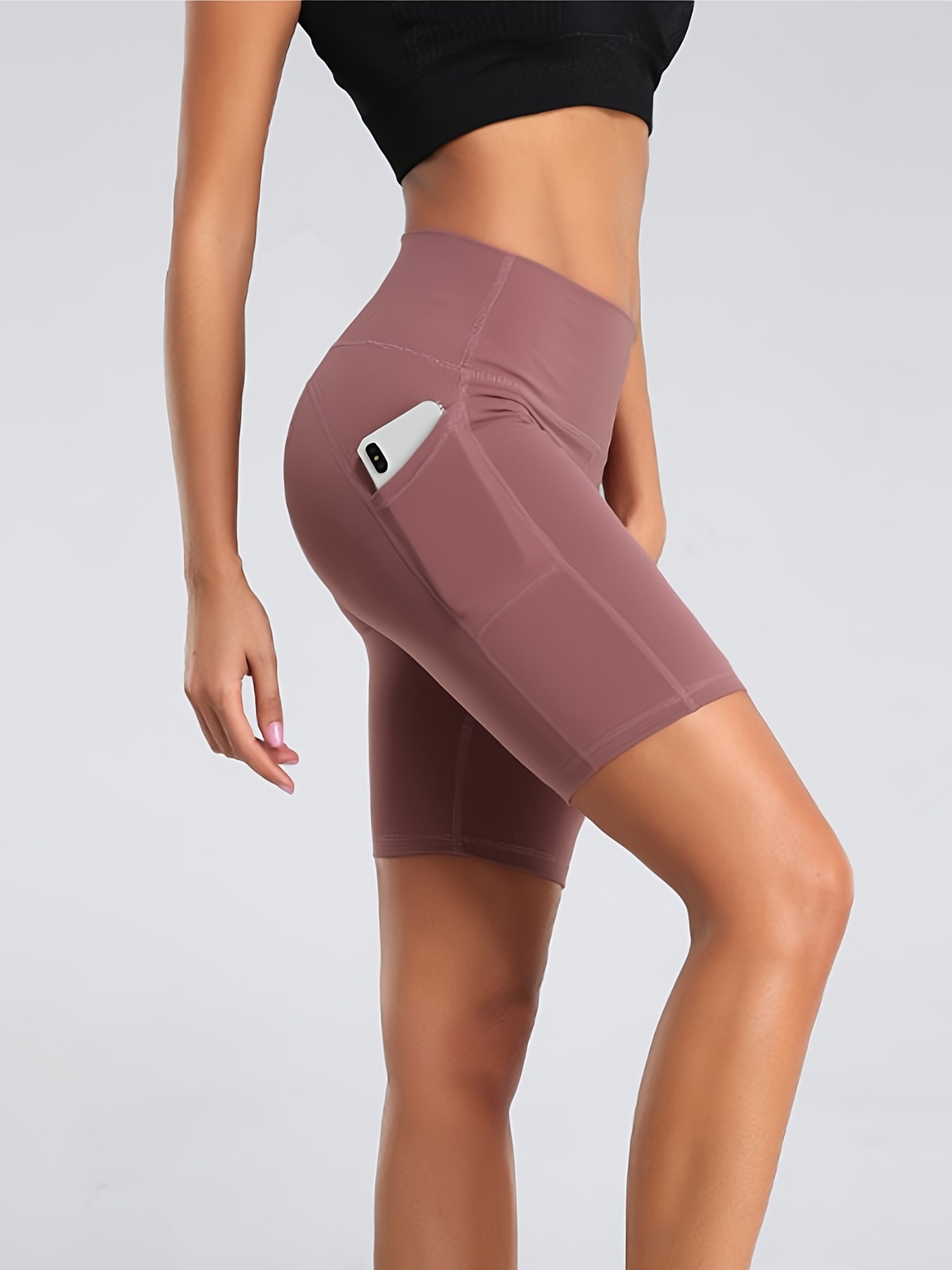 High Waisted Yoga Shorts With Pockets