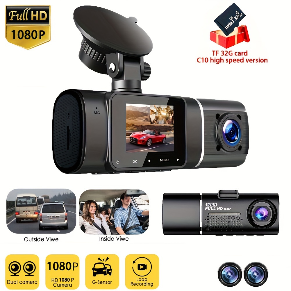 Car Video Recorder Dash Cam Front And Rear Car Dvr Vehicle - Temu