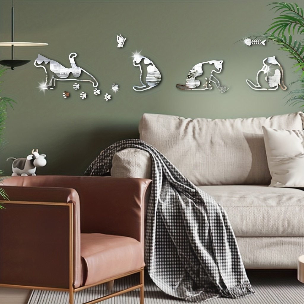 3d Butterfly Mirror Mural Stickers For Home And Room - Temu