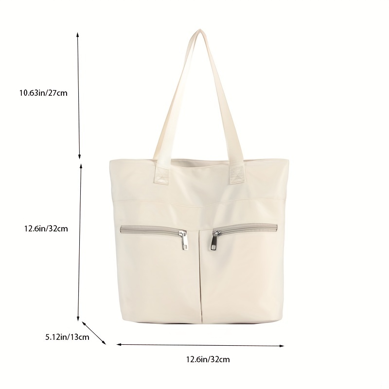 Plain Multi-Pocket Tote Bag