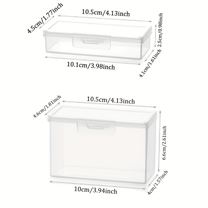 Mduoduo 2 Pcs Portable Travel Clear Small Sorting Storage Box Cotton Swabs  Band-aid 