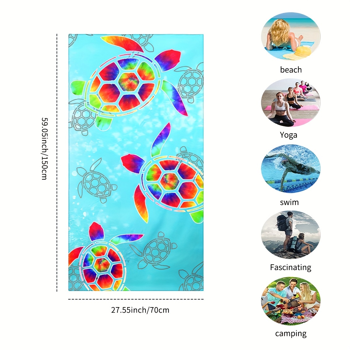 Cartoon Pattern Beach Towel Quick Drying Absorbent Beach - Temu Ireland