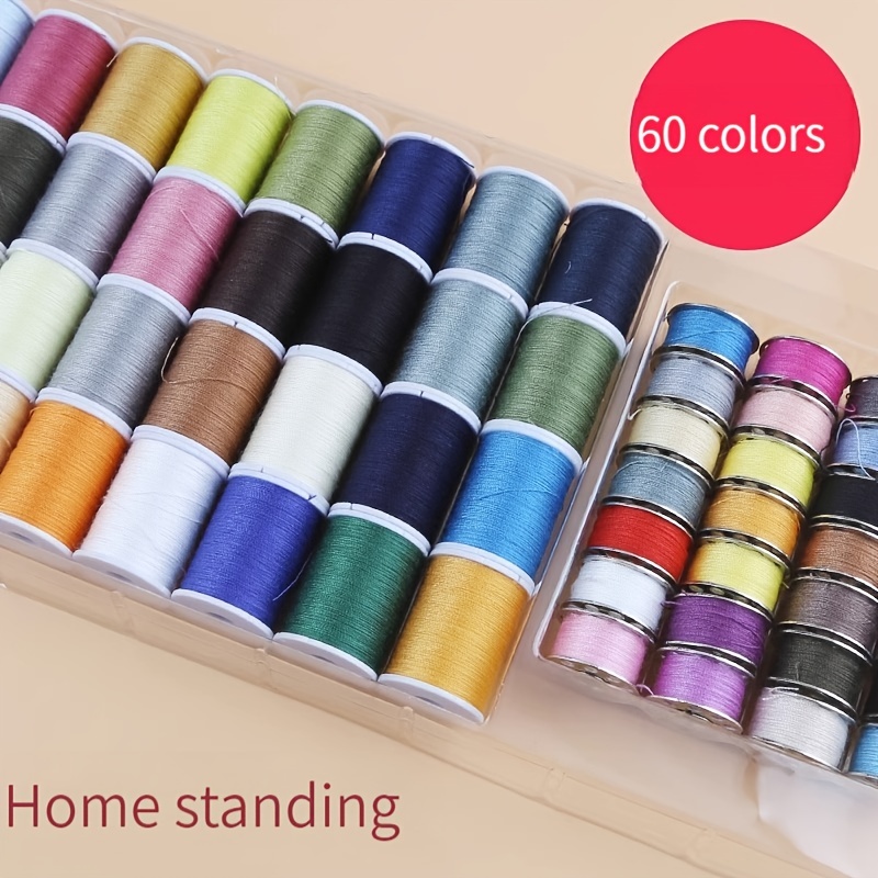 60pcs/set Hilo Coser Hilo Colores Vibrantes Poliéster - Temu