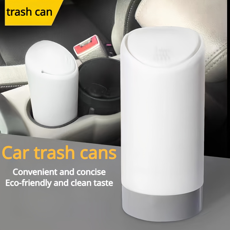 Accmor Poubelle de voiture avec couvercle, mini poubelle automatique avec  un rouleau de sac poubelle en plastique, poubelle automobile pour véhicule