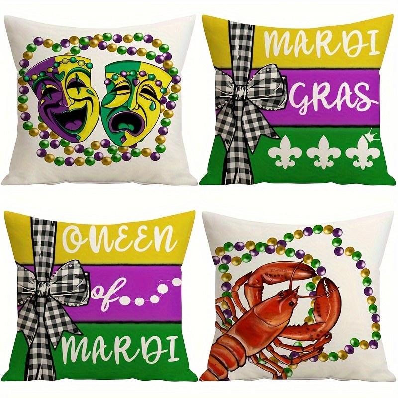 Mardi Gras Throw Pillow Covers For Home Decorations - Temu