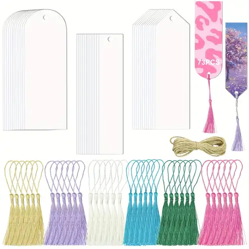 100 Pack Blank Bookmarks to Decorate - DIY Crafts White  Bookmarks with Hole for String or Tassel : Office Products