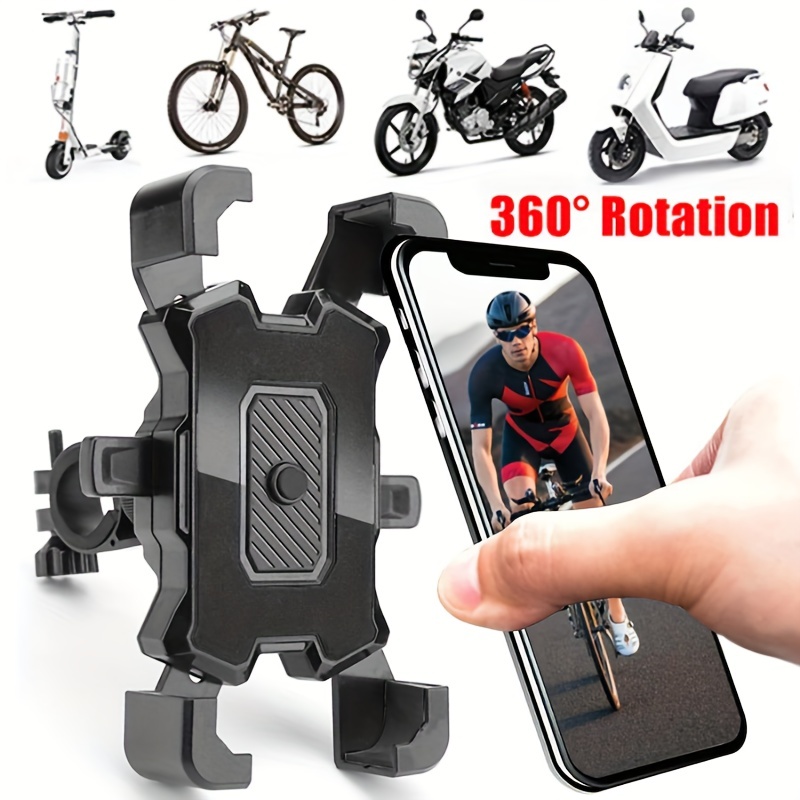

1pc Auto Lock Rearview Mirror Bike Phone Holder: Easy Open Motorcycle Support Mount For Your Mobile Cellphone!