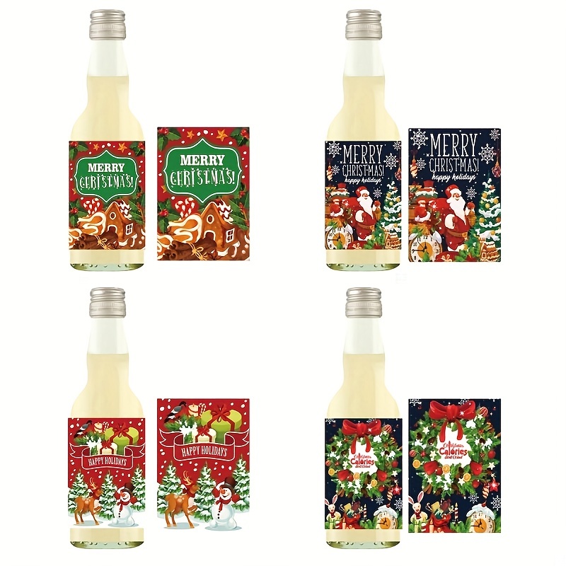 Christmas Themed Bottle Label Stickers Christmas Decorative - Temu