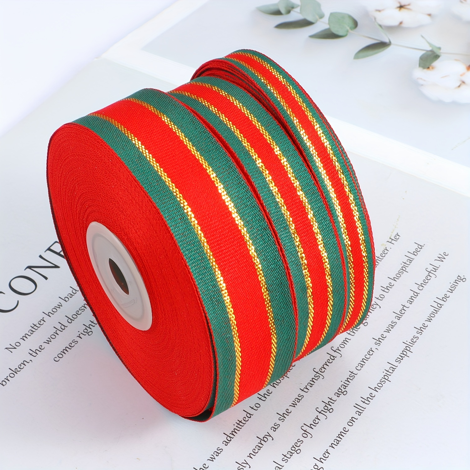 2-1/2 Inch 25yards Wired Edges Red And Green Ribbon For Gift Box Wrapping  Festival Decoration 25 Yards Spool 63mm N1109 - Ribbons - AliExpress