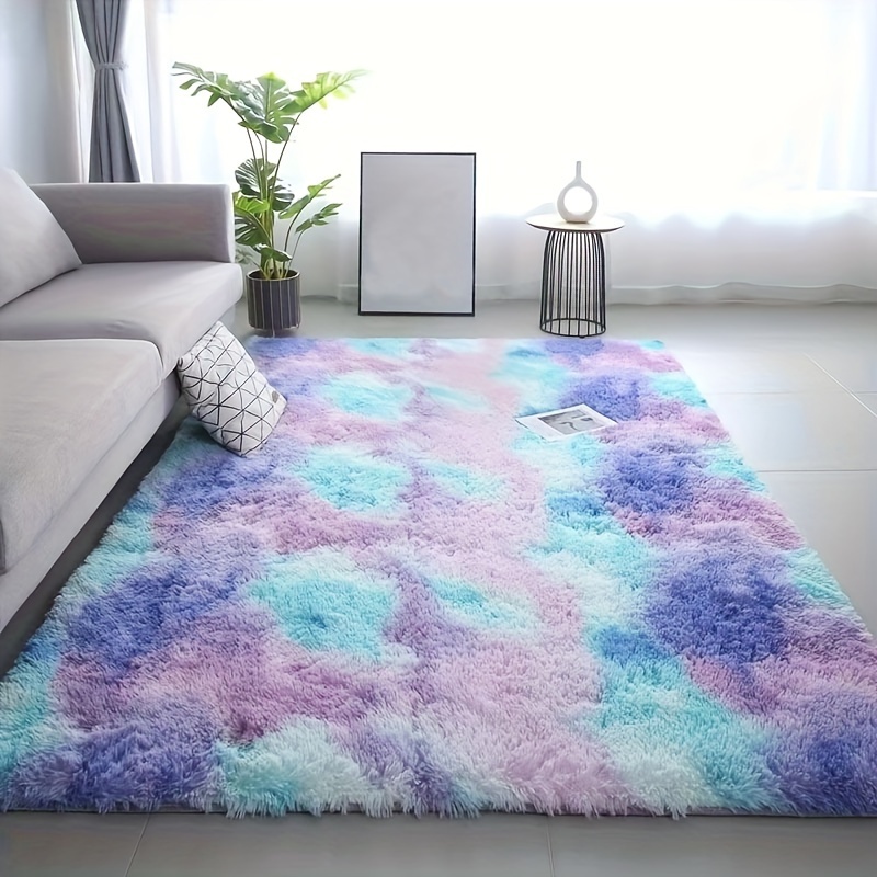 Ultra Soft Plush Shag Area Rugs Living Room Tie dyed Fluffy - Temu ...