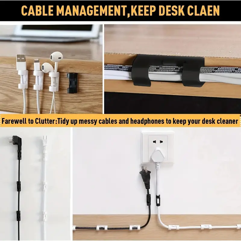 Cable Organizer Self Adhesive Cable Clips Usb Data Line - Temu