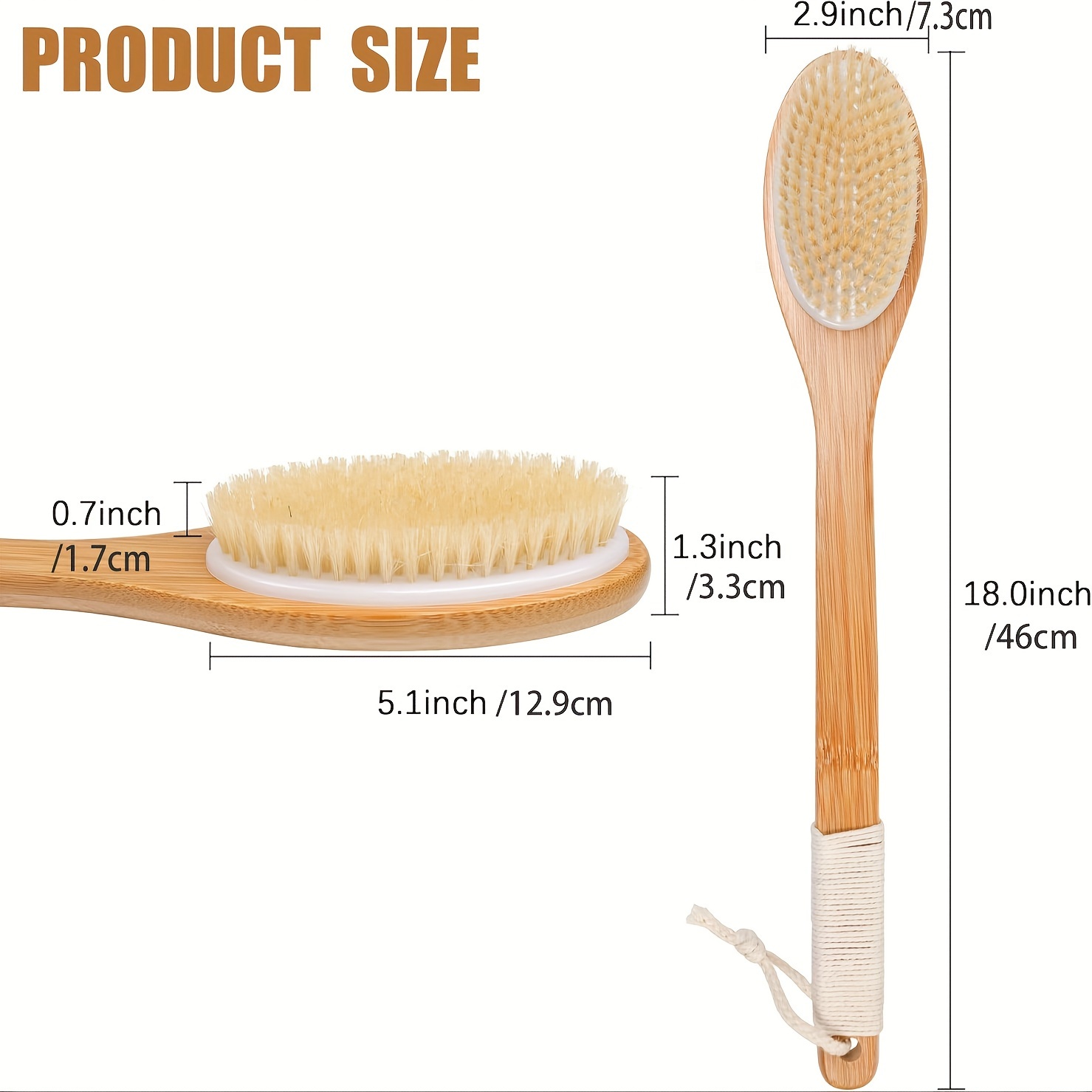 Wooden Back Scrubber For Shower Long Handle Bath Sponge - Temu