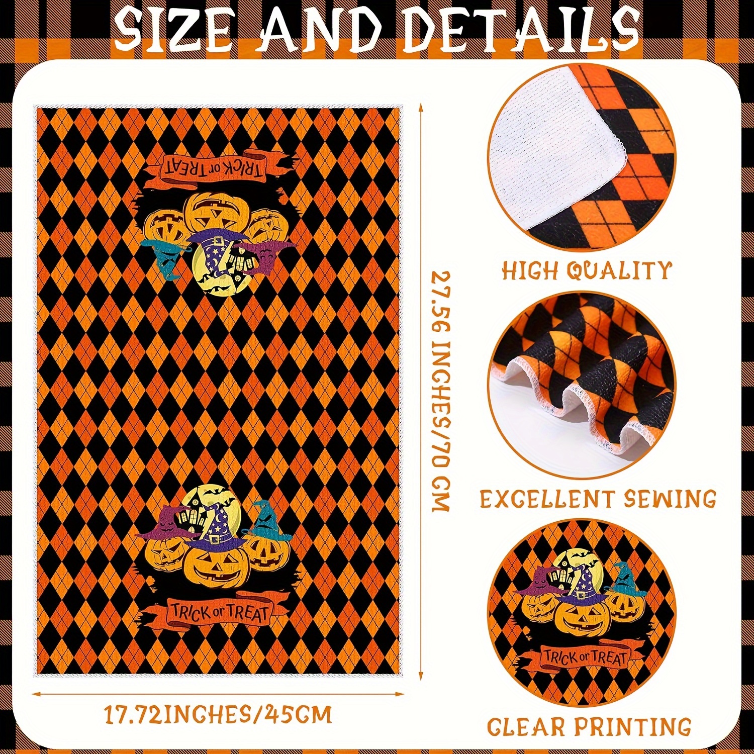 2pcs Halloween Hand Towels Pumpkin Ghost Pattern Square Dish - Temu