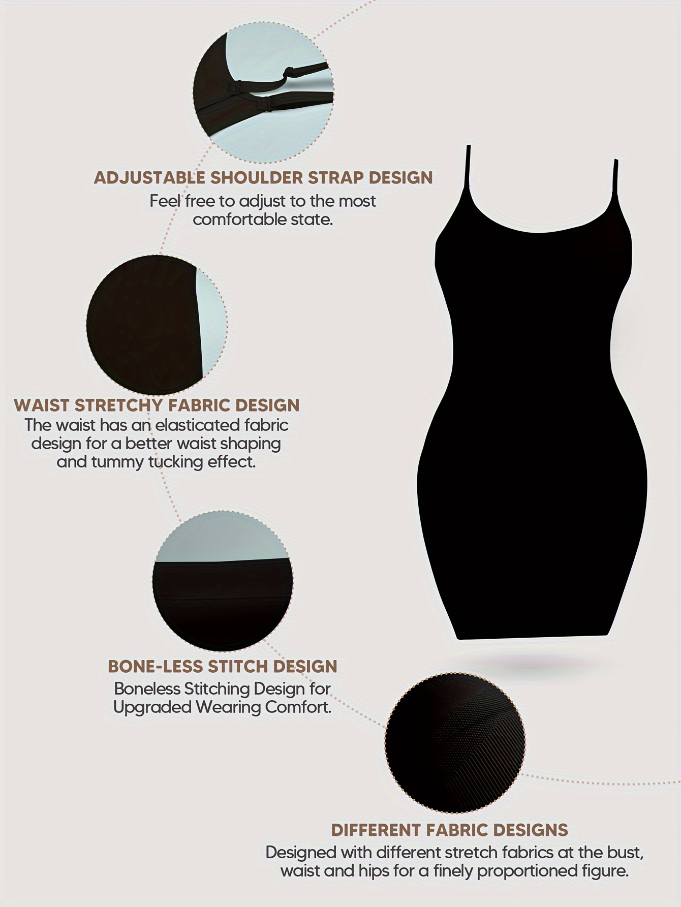 Seamless Shaping Slip Dress Tummy Control Slimming Body - Temu Canada