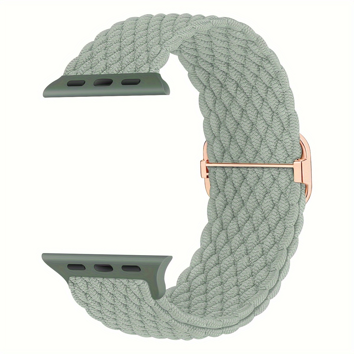 braided stretchy adjustable watch band for iwatch band 38mm 40mm 41mm 42mm 44mm 45mm 46mm for women men soft nylon elastic straps solo loop wristbands for iwatch series 10   6 se 5 4 ultra 38mm 40mm 41mm 42mm series 11 10 light green 13