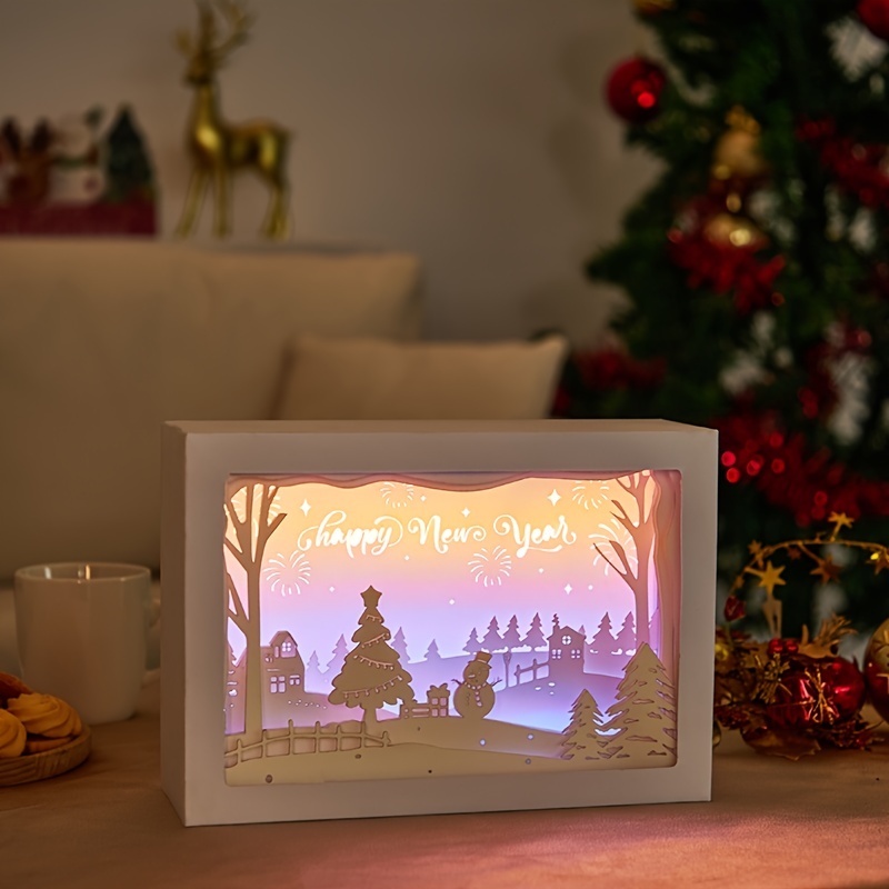 Deer 4 Paper Cut Light Box Shadow Box Night Light Bedroom Shadow Box Gift  Anniversary Gift Gift for Him, Gift for Her, Handmade 